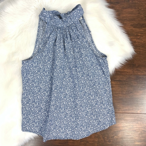 J. Crew S/L Floral Halter Style Stretch Blouse Top - Picture 4 of 8